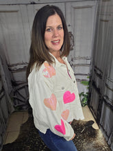 Load image into Gallery viewer, Corduroy Jacket With Hearts-White - Jeans Jewels and Jesus Boutique

