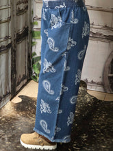 Load image into Gallery viewer, Denim Paisley Wide-Leg Pants - Jeans Jewels and Jesus Boutique
