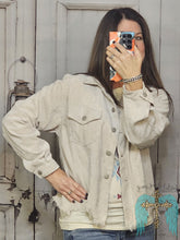Load image into Gallery viewer, Sand Beige Frayed Hem Corduroy Crop Jacket-Distressed
