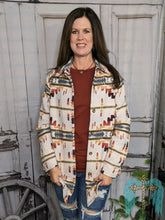 Load image into Gallery viewer, Beige/Red Aztec Mid Length Long Shirt
