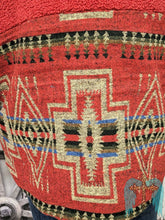 Load image into Gallery viewer, Red Aztec Sherpa Jacket with Pockets
