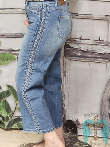 HW Braid Detail Wide Crop Jean