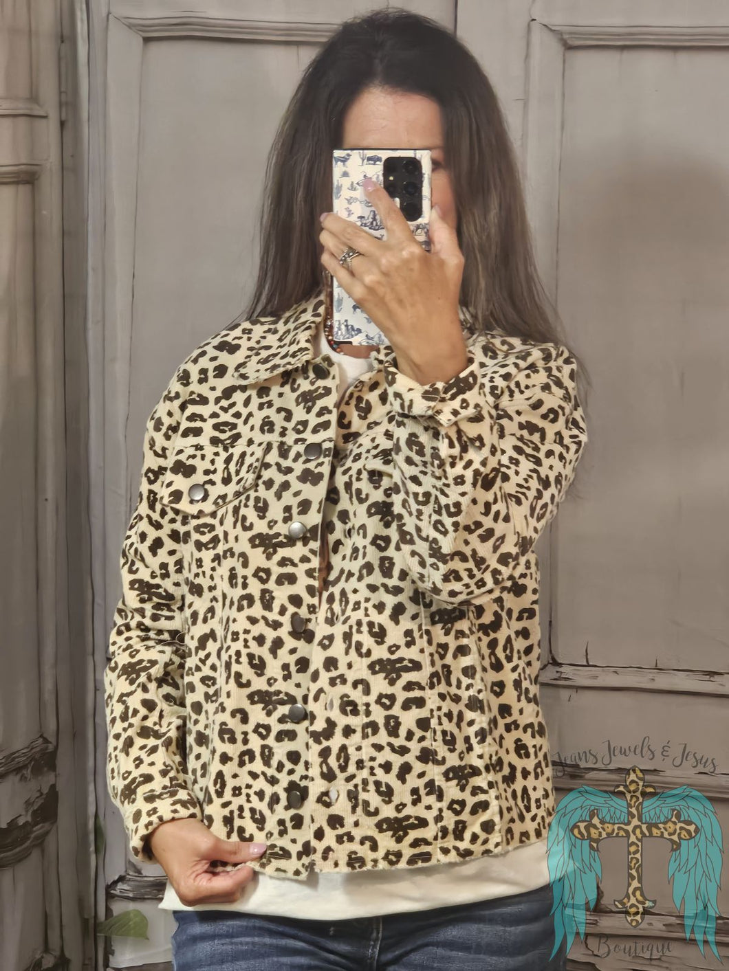 Leopard Corduroy Jacket