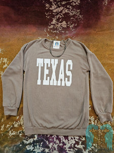 Ribbed Texas Long Sleeve Top-Cocoa