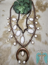 Load image into Gallery viewer, Ivory And Copper Star Squash Blossom Necklace
