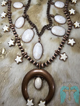 Load image into Gallery viewer, Ivory And Copper Star Squash Blossom Necklace
