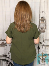 Load image into Gallery viewer, Olive Scoop-Neck Top
