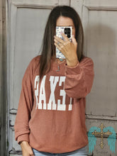 Load image into Gallery viewer, Ribbed Texas Long Sleeve Top-Rust
