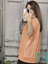 Load image into Gallery viewer, Hi Low Terry Short Sleeve Top-Coral
