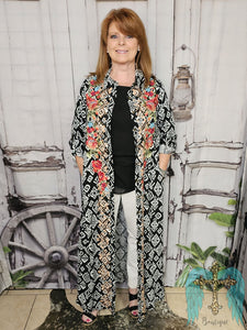 Black & White Embroidered Duster or Dress