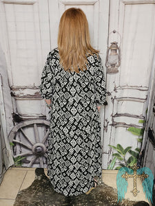 Black & White Embroidered Duster or Dress
