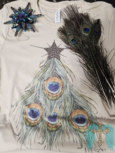 Peacock Christmas Tree Tee