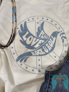 Peace Love Rock & Roll Graphic Tee