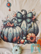 Load image into Gallery viewer, Teal and Orange Fall Pumpkin Tee
