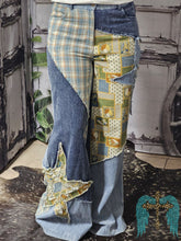 Load image into Gallery viewer, Patchwork Wide Leg Pants-Washed Denim
