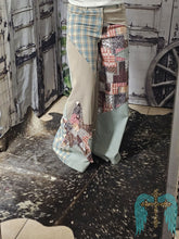 Load image into Gallery viewer, Patchwork Wide Leg Pants-Sage Grey
