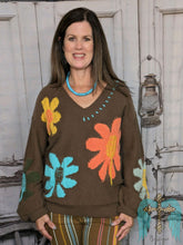Load image into Gallery viewer, Chocolate and Flowers Balloon Sleeve Sweater
