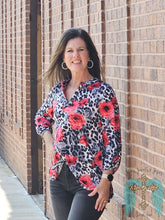 Load image into Gallery viewer, Leopard And Floral Lizzy Top
