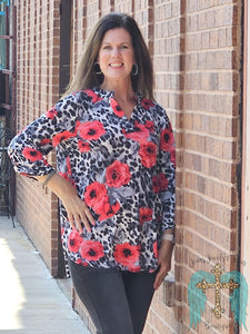 Leopard And Floral Lizzy Top