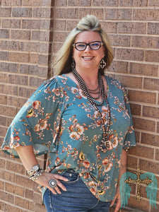 Teal Floral Cali Top