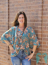 Load image into Gallery viewer, Teal Floral Cali Top
