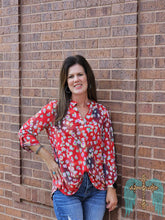 Load image into Gallery viewer, Red Multi Colored Leopard Lizzy Top
