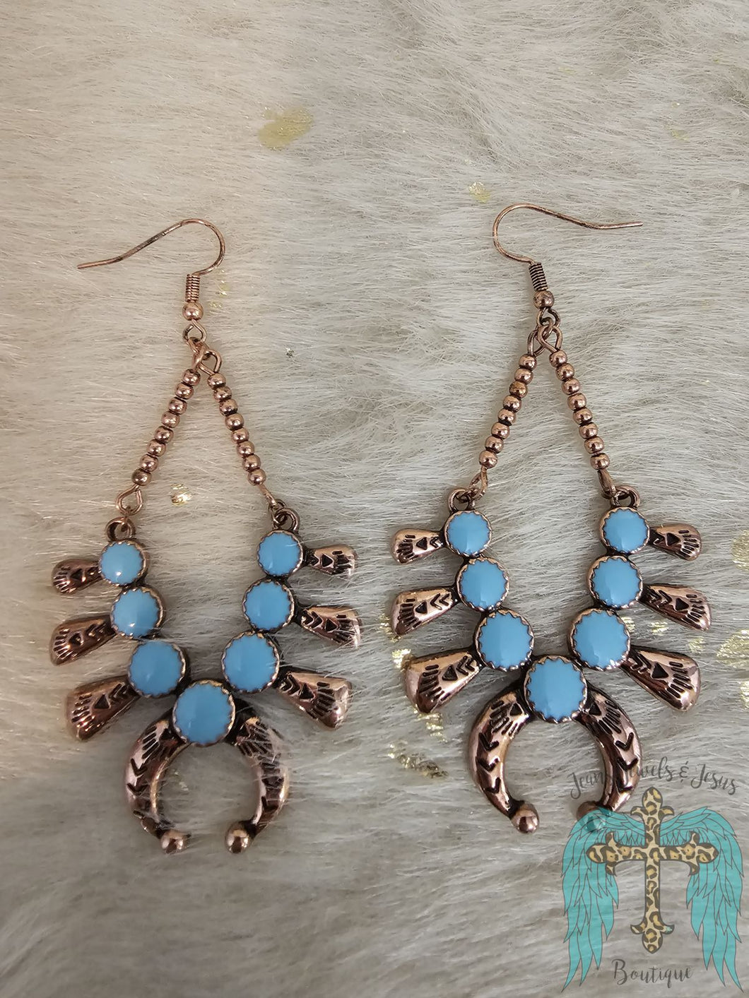 Squash Blossom Fish Hook Eariings