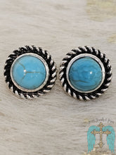 Load image into Gallery viewer, Western Design Stone Stud Earrings
