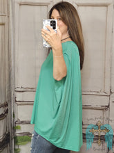Load image into Gallery viewer, Oversized Stretchy Dolman Sleeve Top-Emerald
