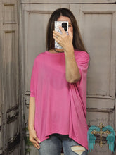 Load image into Gallery viewer, Oversized Stretchy Dolman Sleeve Top-Magenta
