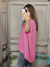 Load image into Gallery viewer, Oversized Stretchy Dolman Sleeve Top-Magenta

