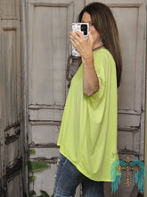 Load image into Gallery viewer, Oversized Stretchy Dolman Sleeve Top-Neon Green
