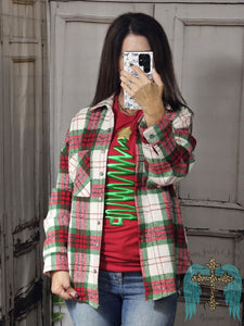 Green Red White Plaid Flannel