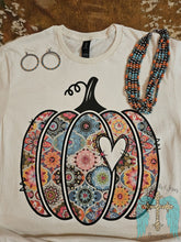 Load image into Gallery viewer, Paisley Pumpkin Tee With Crystals
