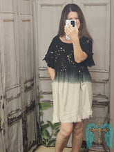 Load image into Gallery viewer, Dip Dye Frayed Linen Dress-Black
