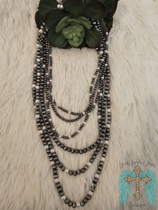 Navajo And White Pearl Necklace