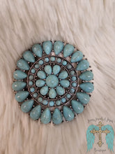 Load image into Gallery viewer, Turquoise Stoned Round Belt Buckle
