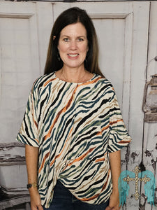 Boyfriend Zebra Print Top