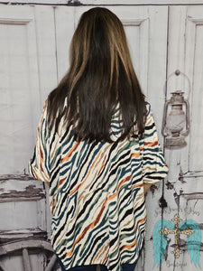 Boyfriend Zebra Print Top