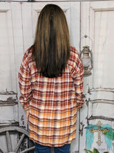 Load image into Gallery viewer, Bronze Bleach Dip Dye Plaid Flannel
