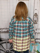 Load image into Gallery viewer, Bleach Dip Dye Plaid Flannel
