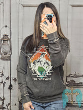 Load image into Gallery viewer, Cowboy Up Mineral Black Sweatshirt
