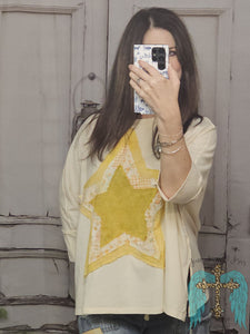 Star Patched Cotton Top