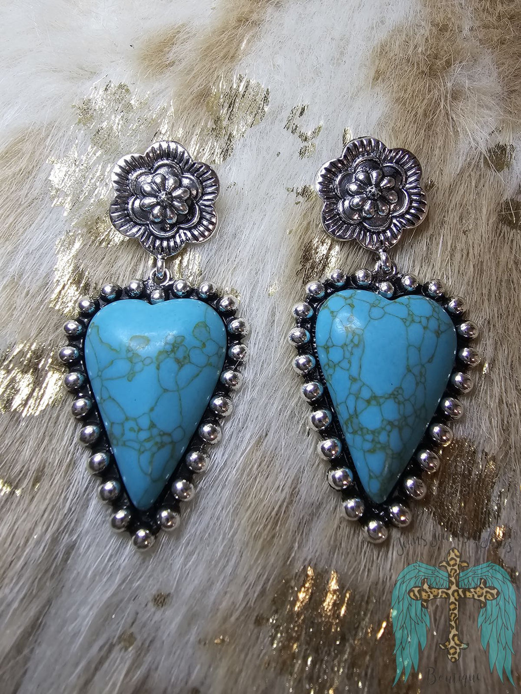 Turquoise Heart Earrings