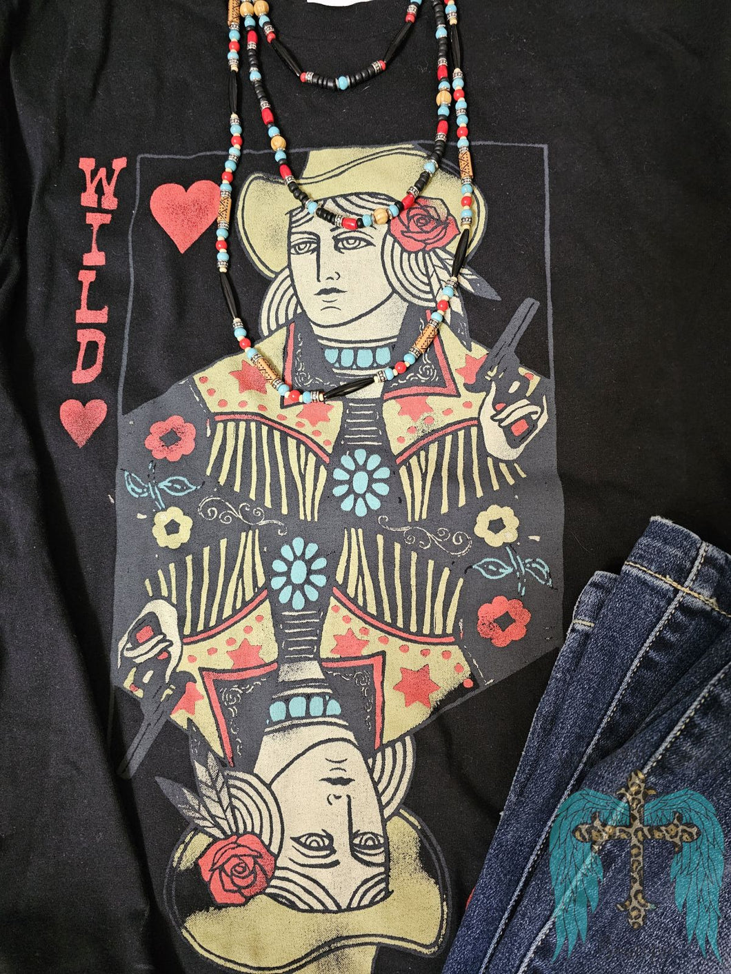 Wild West Queen of Hearts Graphic Tee