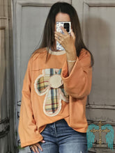 Load image into Gallery viewer, Persimmon Flower Patchwork Sweatshirt
