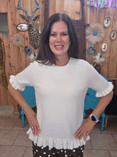 Load image into Gallery viewer, Easel Short Sleeve Knitted Sweater-Ivory - Jeans Jewels and Jesus Boutique
