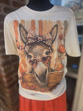 Load image into Gallery viewer, Fall Donkey Bling Graphic Tee with Leopard Bow - Jeans Jewels and Jesus Boutique

