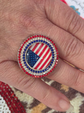 Load image into Gallery viewer, Flag Bling Stretch Ring - Jeans Jewels and Jesus Boutique
