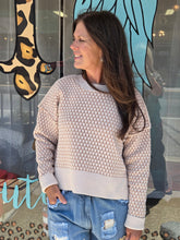 Load image into Gallery viewer, Geometric Check Sweater-Ivory - Jeans Jewels and Jesus Boutique
